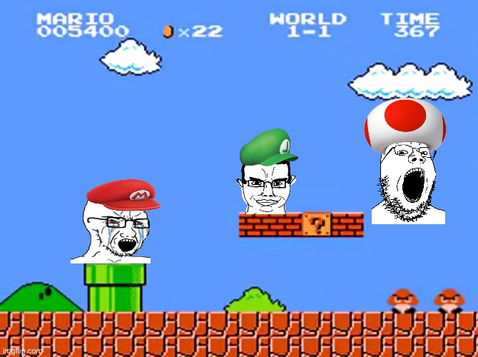 Wojak bros | image tagged in super mario bros classic | made w/ Imgflip meme maker