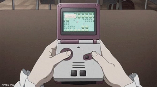 Game Boy Advance SP anime | image tagged in game boy advance sp anime | made w/ Imgflip meme maker