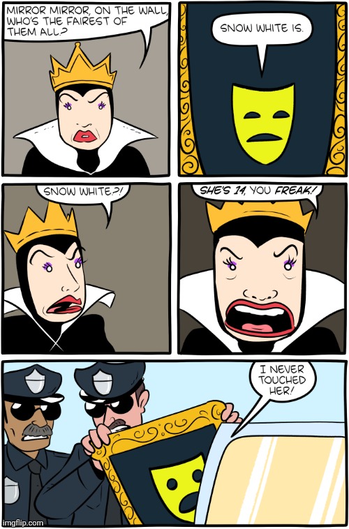 MIRROR | image tagged in mirror,snow white,mirrors,comics,comics/cartoons,wall | made w/ Imgflip meme maker