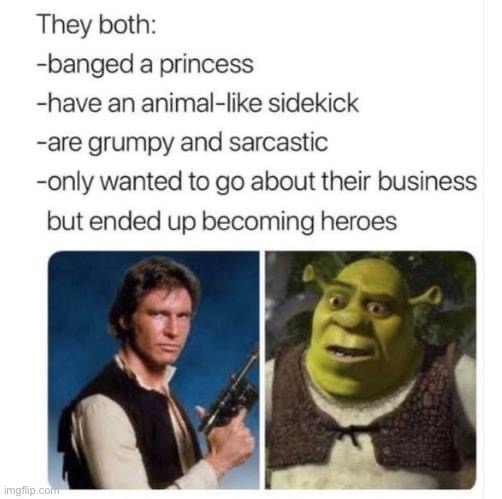 Han and Shrek | image tagged in han solo,shrek | made w/ Imgflip meme maker