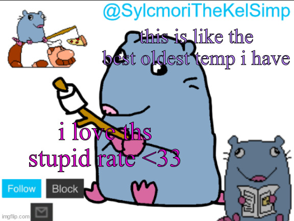 stupid rat | this is like the best oldest temp i have; i love ths stupid rate <33 | image tagged in stupid rat | made w/ Imgflip meme maker