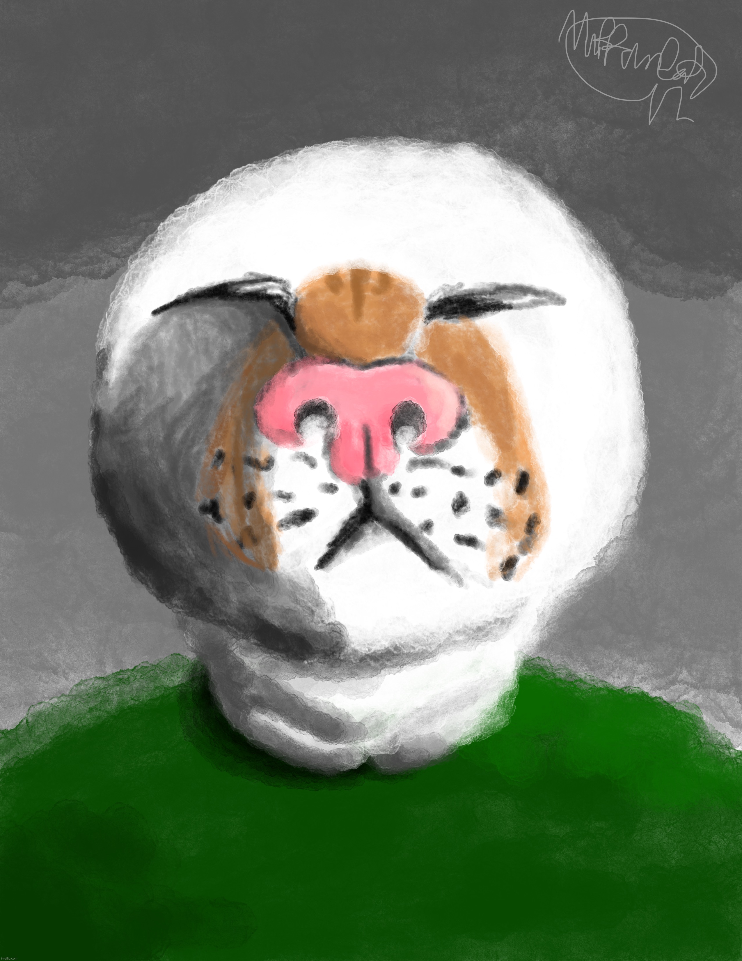 Remastered Muffin Cat | image tagged in cat,drawing,painting,why are you reading the tags | made w/ Imgflip meme maker