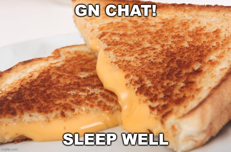 look out your window | GN CHAT! SLEEP WELL | image tagged in grilled cheese | made w/ Imgflip meme maker