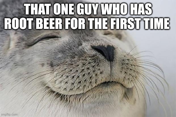 Satisfied Seal | THAT ONE GUY WHO HAS ROOT BEER FOR THE FIRST TIME | image tagged in memes,satisfied seal | made w/ Imgflip meme maker