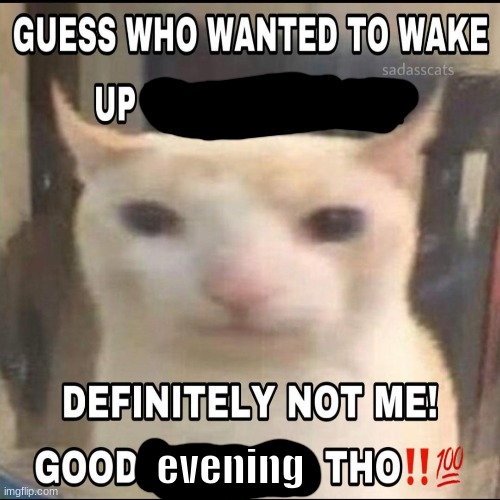 evening | made w/ Imgflip meme maker