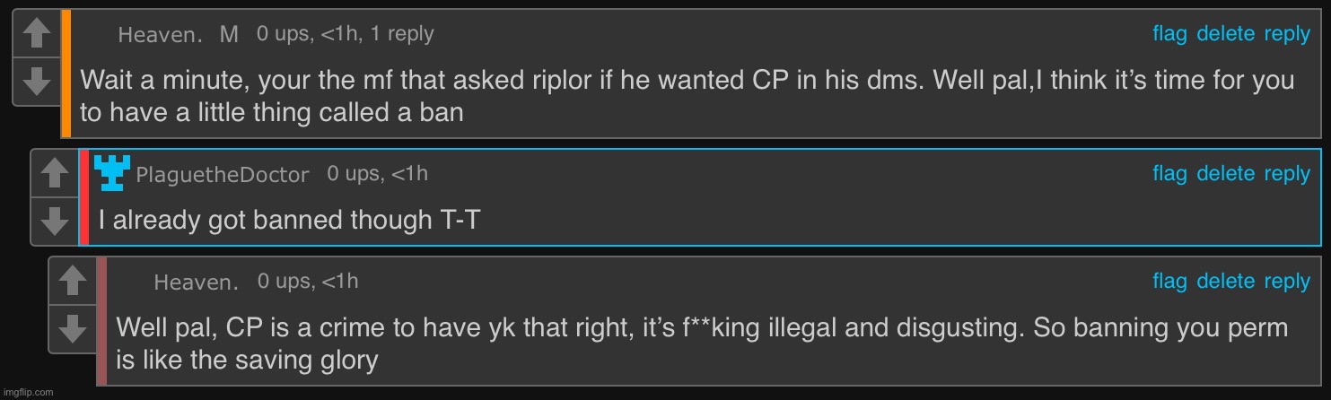 Should we ban someone who literally has CP | made w/ Imgflip meme maker