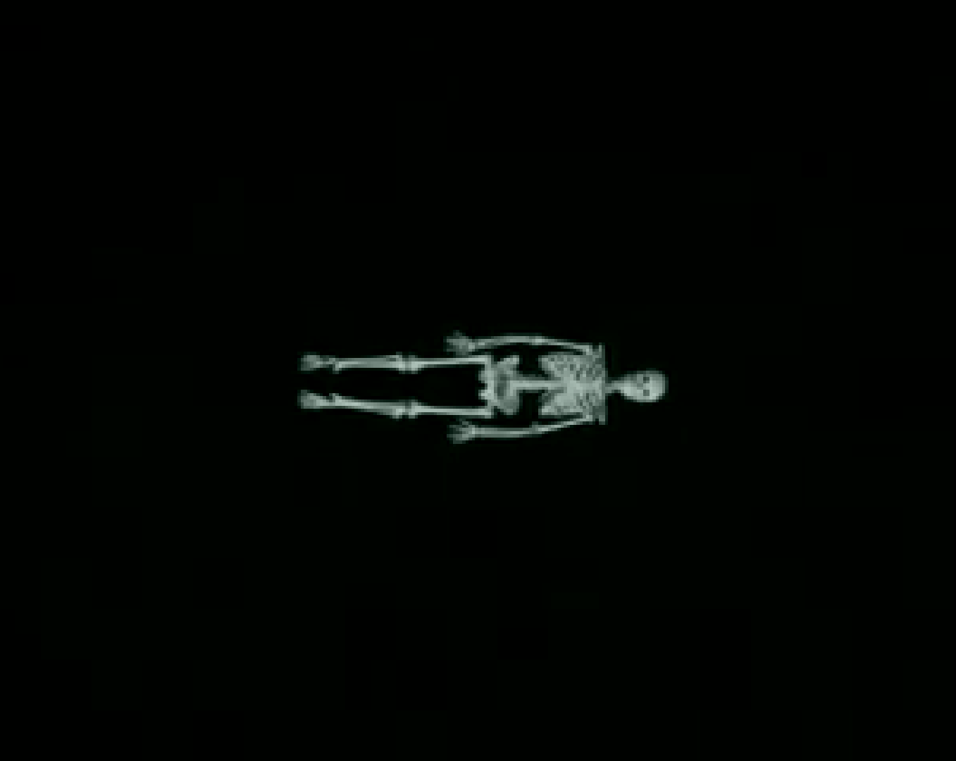 Skeleton lying in a dark background Blank Meme Template