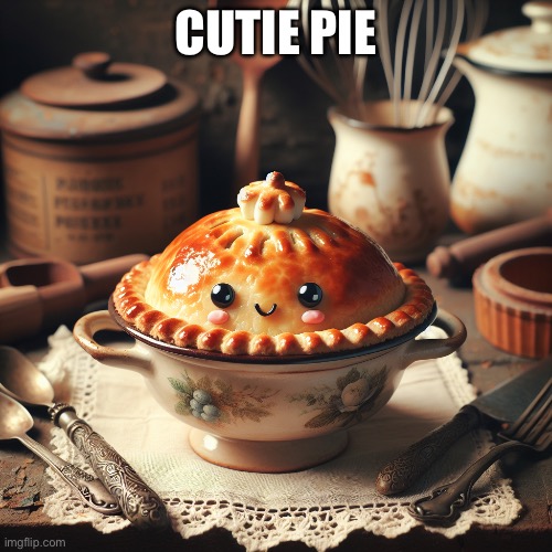 Cutie pie | CUTIE PIE | image tagged in cute,pie | made w/ Imgflip meme maker