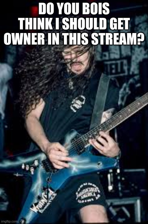 Dimebag | DO YOU BOIS THINK I SHOULD GET OWNER IN THIS STREAM? | image tagged in dimebag | made w/ Imgflip meme maker