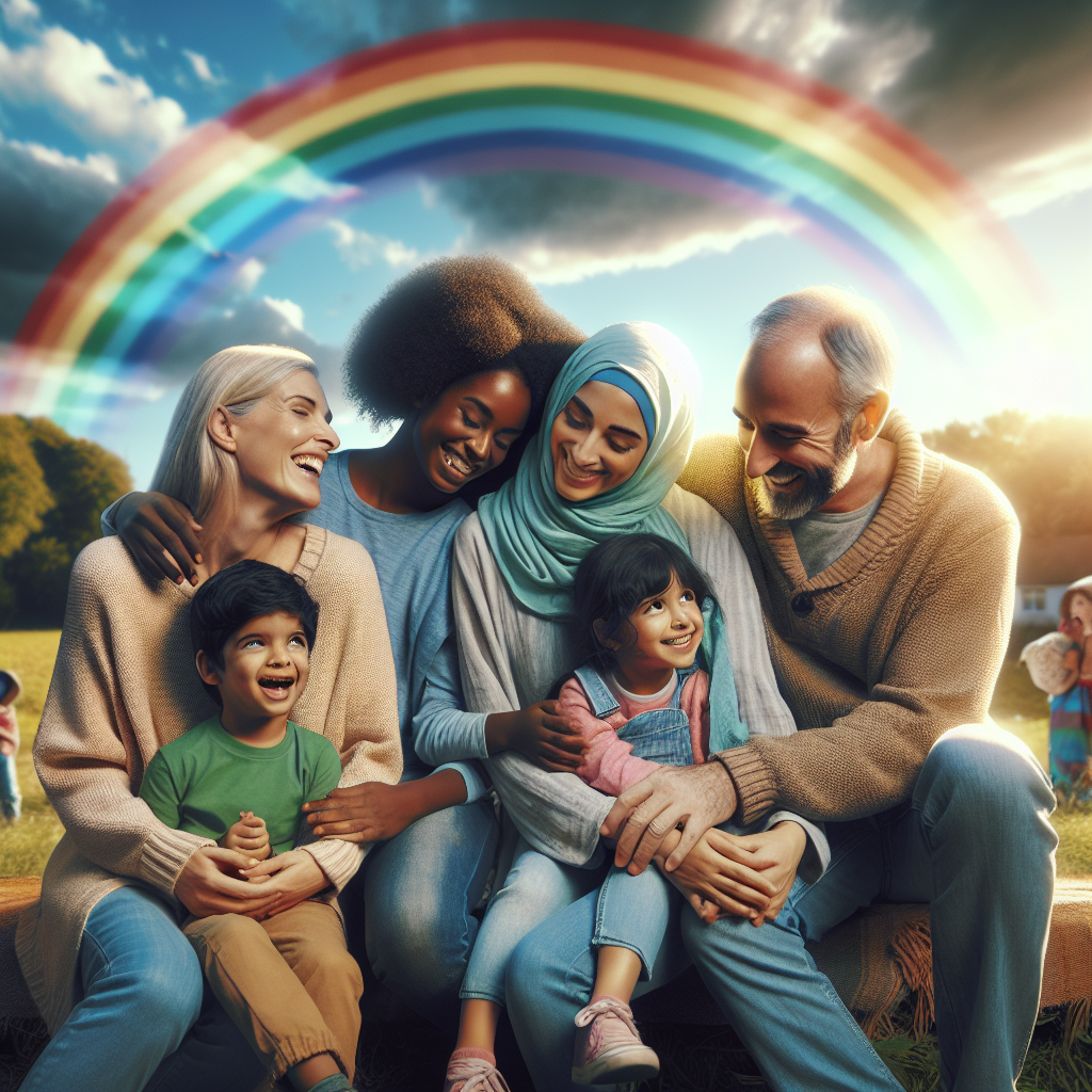 High Quality family, children, rainbow, lgbtq, refugee Blank Meme Template