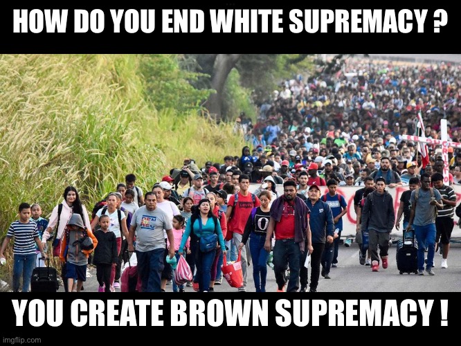 Caravan | HOW DO YOU END WHITE SUPREMACY ? YOU CREATE BROWN SUPREMACY ! | image tagged in caravan | made w/ Imgflip meme maker
