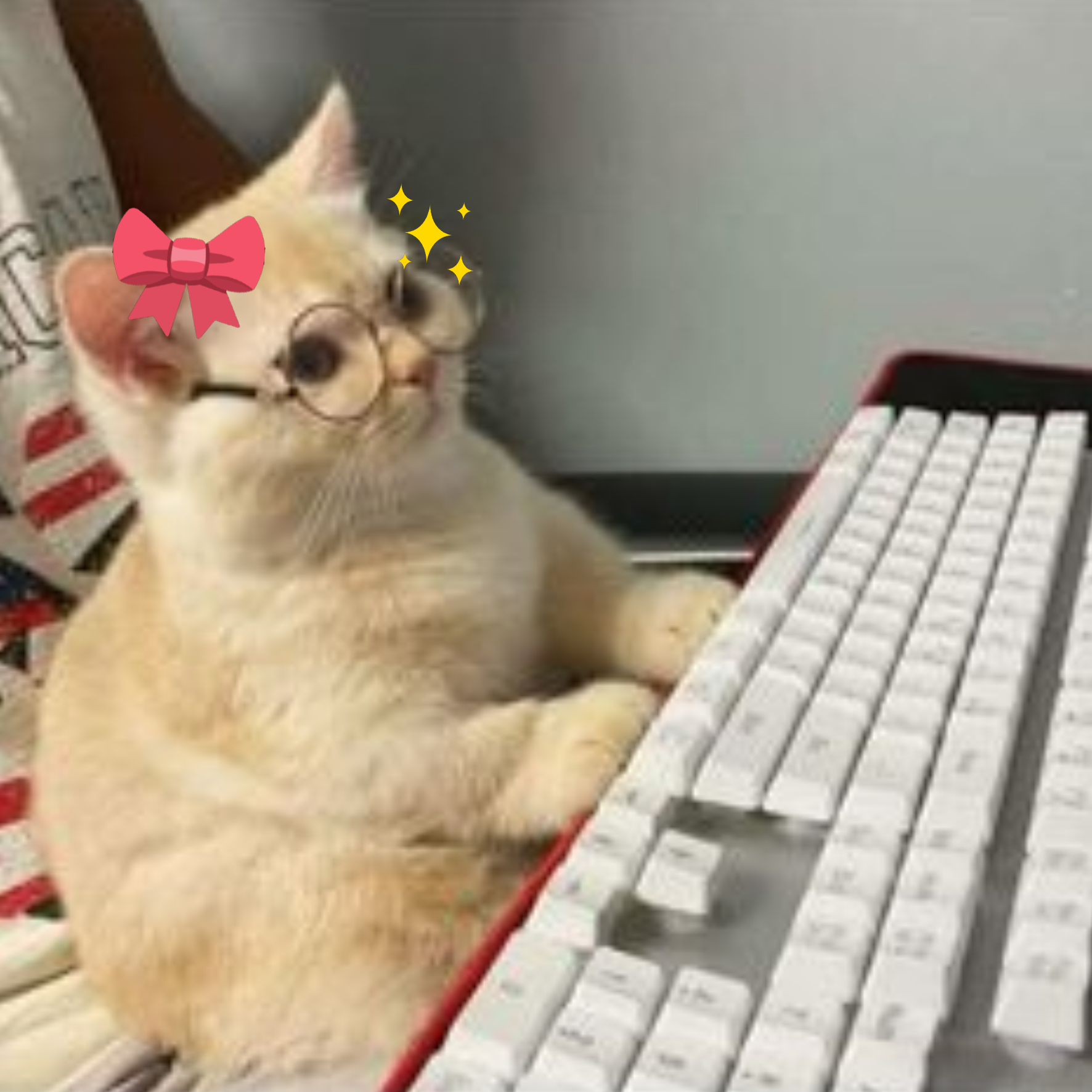 Cute Kitten at PC Blank Meme Template