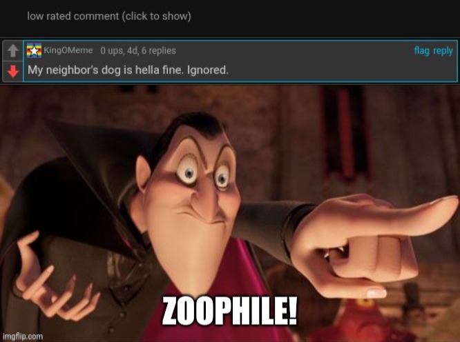 Zoophile confirmed????? | image tagged in zoophile,low rated comment,low rated comments,comment section,comments,comment | made w/ Imgflip meme maker