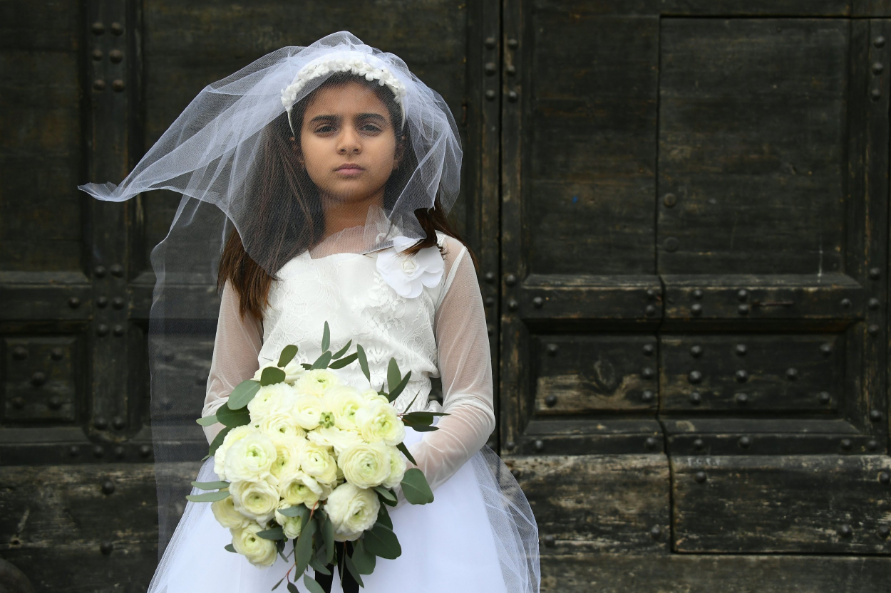 High Quality Little girl as bride Blank Meme Template