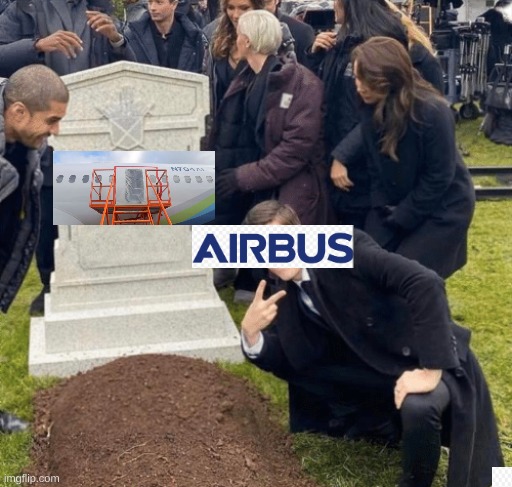 Airbus happy | image tagged in grant gustin over grave | made w/ Imgflip meme maker