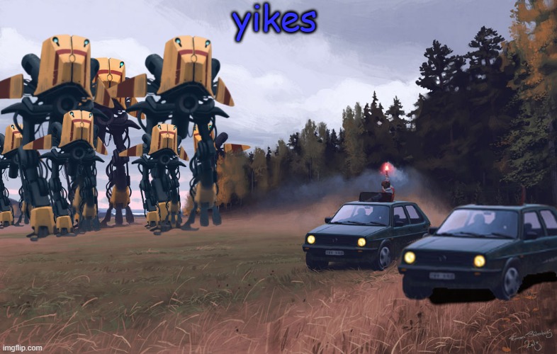 Man, the guy lured a lot of robots | yikes | image tagged in decoy | made w/ Imgflip meme maker