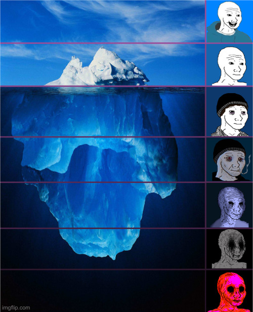 Wojak Iceberg | image tagged in wojak iceberg | made w/ Imgflip meme maker
