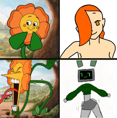 Yelling Flower Reversed | image tagged in yelling flower reversed | made w/ Imgflip meme maker