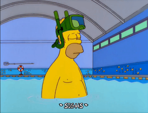 Homer Simpson in Pool Blank Meme Template
