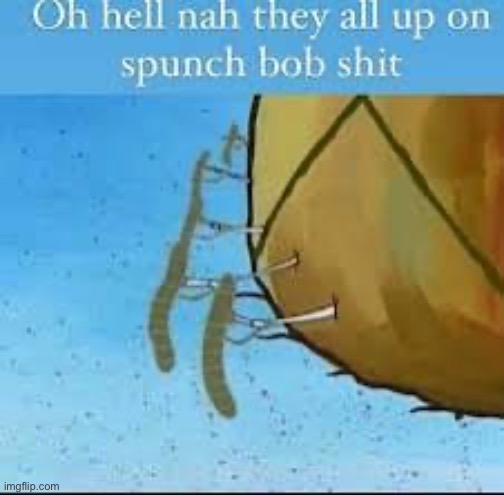 oh. Oh hell nah they all up on spunch bob shit | image tagged in oh oh hell nah they all up on spunch bob shit | made w/ Imgflip meme maker