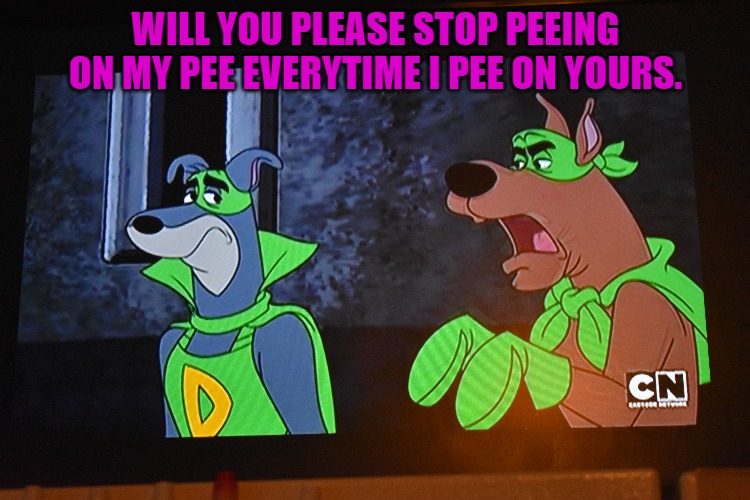 WILL YOU PLEASE STOP PEEING ON MY PEE EVERYTIME I PEE ON YOURS. | made w/ Imgflip meme maker