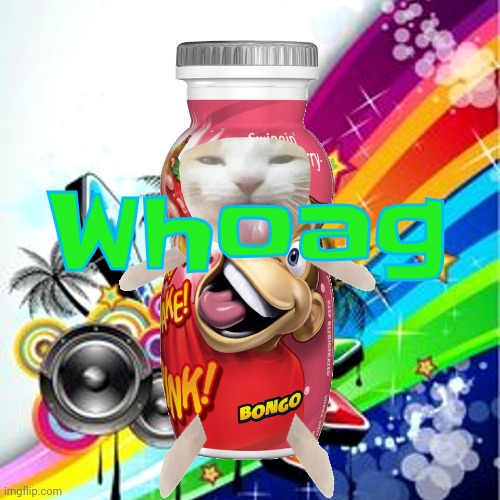 Yakult cat competitor | Whoag | image tagged in danimals cat | made w/ Imgflip meme maker