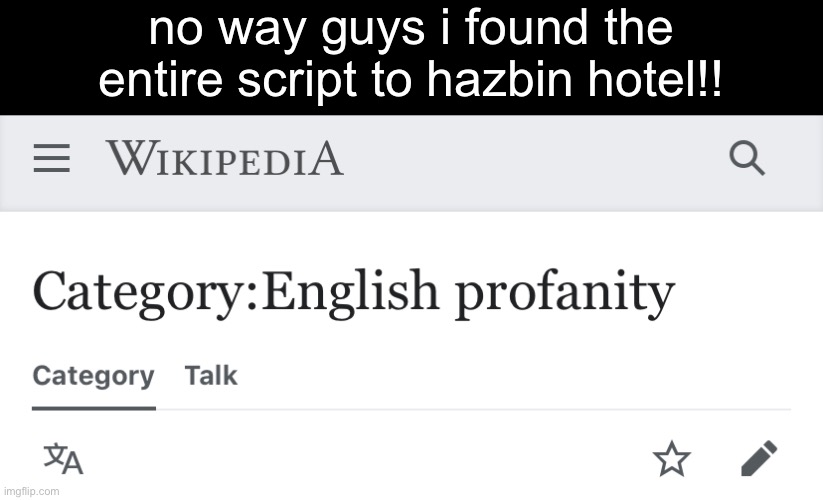 let’s goo | no way guys i found the entire script to hazbin hotel!! | image tagged in hazbin hotel,swear words | made w/ Imgflip meme maker