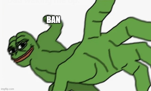 pepe punch | BAN | image tagged in pepe punch | made w/ Imgflip meme maker