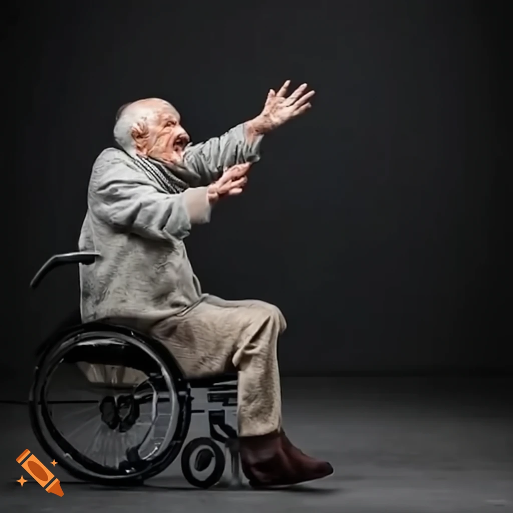 High Quality Old Angry Man in Wheelchair Blank Meme Template