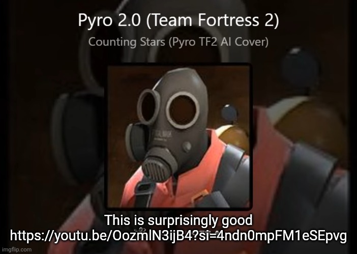 Still sounds muffled but you can actually understand what he's saying | This is surprisingly good
https://youtu.be/OozmlN3ijB4?si=4ndn0mpFM1eSEpvg | made w/ Imgflip meme maker