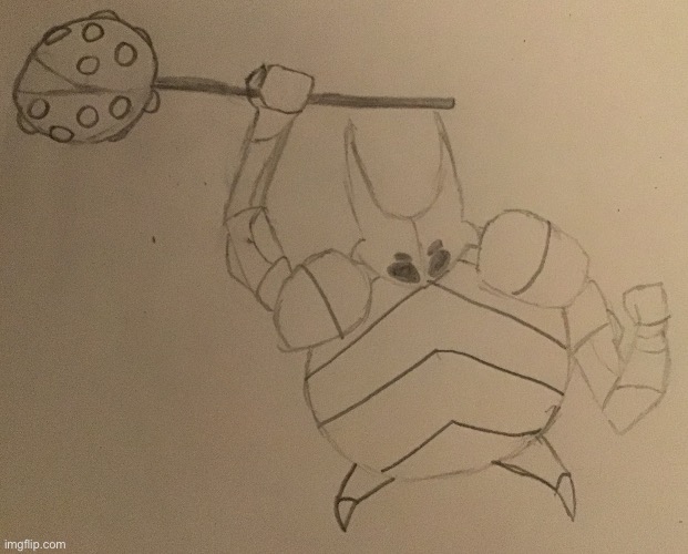 I tried drawing false knight from hollow knight I guess | made w/ Imgflip meme maker