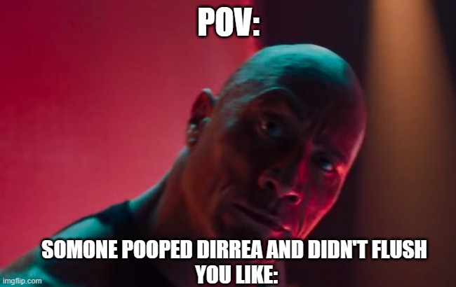 the ROCK | POV:; SOMONE POOPED DIRREA AND DIDN'T FLUSH 
YOU LIKE: | image tagged in the rock | made w/ Imgflip meme maker