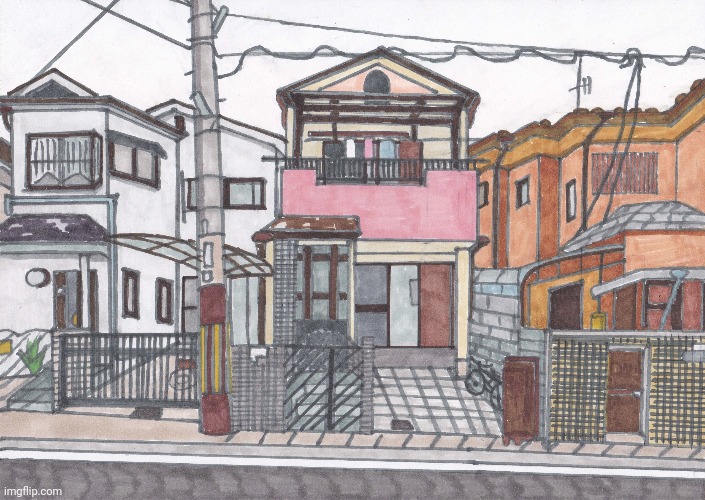 -The sequired neighborhood. | image tagged in foreigner,artist,deviantart,drawings,meanwhile in japan,meanwhile on imgflip | made w/ Imgflip meme maker