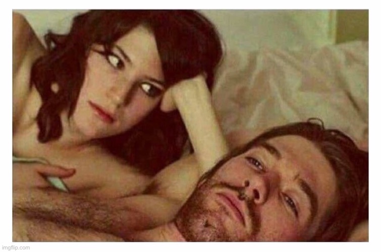 Couple thinking in bed | image tagged in couple thinking in bed | made w/ Imgflip meme maker