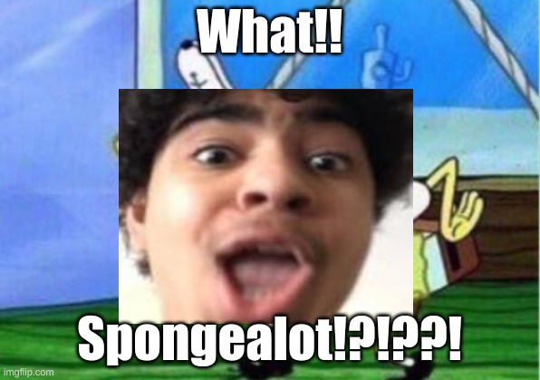 Spongealot?!!?!! | What!! Spongealot!?!??! | image tagged in memes,mocking spongebob | made w/ Imgflip meme maker
