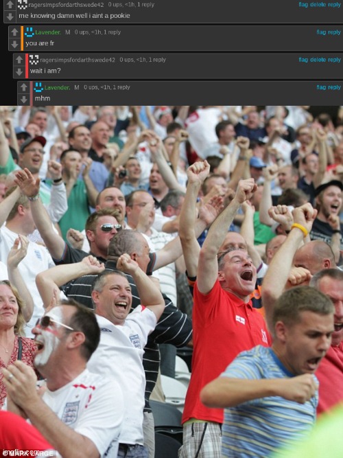 image tagged in football fans celebrating a goal | made w/ Imgflip meme maker