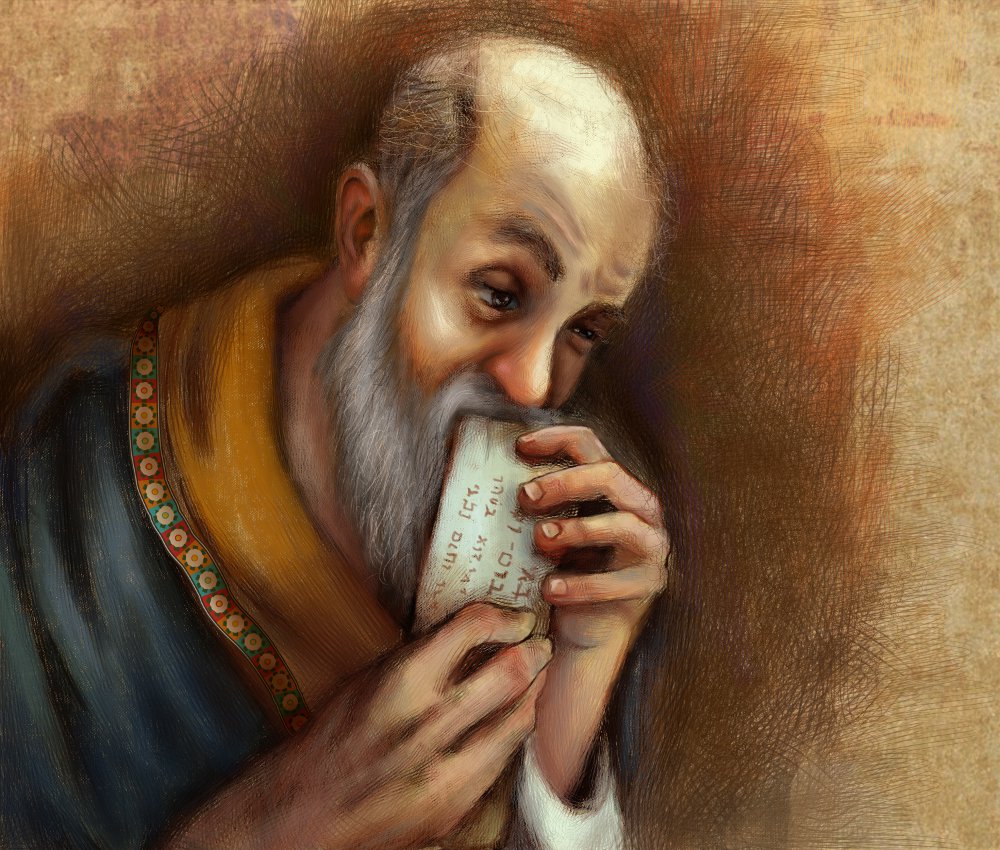 Apostle John eating the book Blank Meme Template