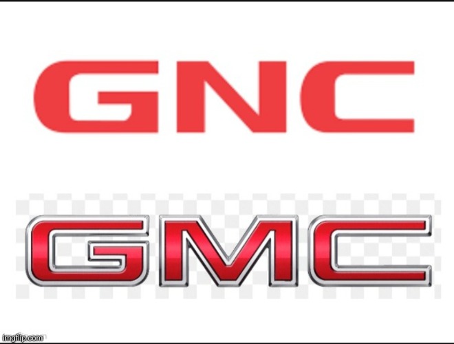 What's The Difference? | image tagged in memes,gmc,gnc,logo,nutrition,vehicle | made w/ Imgflip meme maker