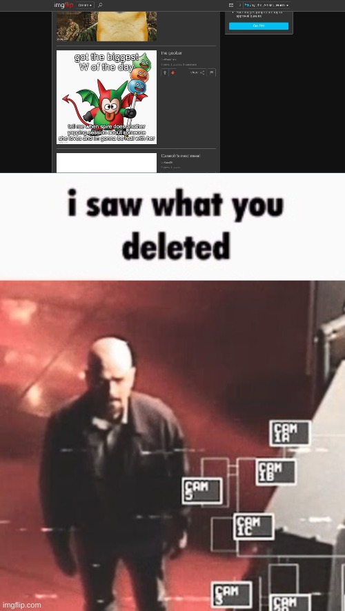 image tagged in i saw what you deleted | made w/ Imgflip meme maker