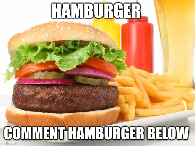 Hamburger  | HAMBURGER; COMMENT HAMBURGER BELOW | image tagged in hamburger | made w/ Imgflip meme maker