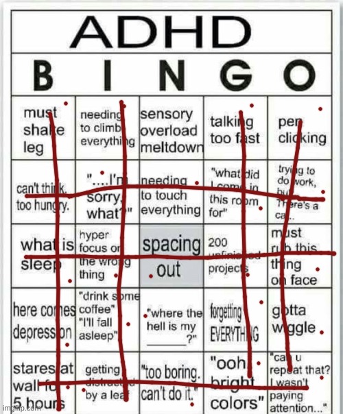 holy | image tagged in adhd bingo | made w/ Imgflip meme maker