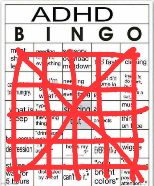 wtf this is literally me how | image tagged in adhd bingo | made w/ Imgflip meme maker
