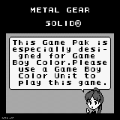 Metal Gear Solid game boy lockout | image tagged in gifs,monochrome,gaming,comic | made w/ Imgflip images-to-gif maker