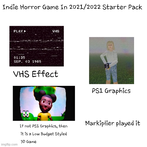 Another starter pack I found on Reddit | image tagged in memes,gaming,horror,games | made w/ Imgflip meme maker
