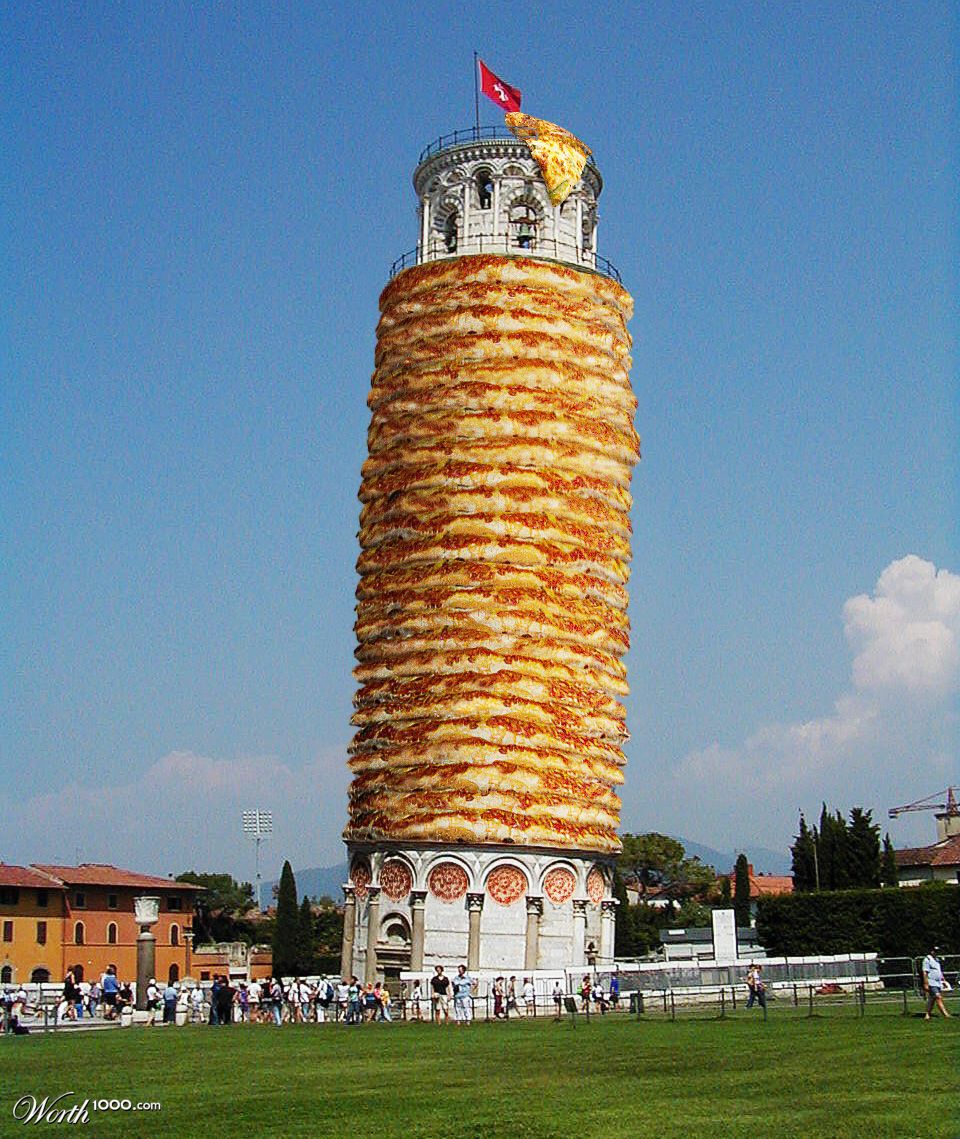Leaning Tower Of Pizza Blank Meme Template