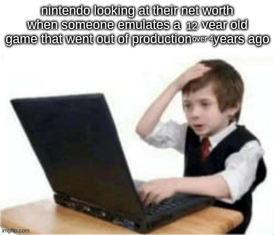 nintendo when citra emulator (edit of one of my memes) | 12; over 4 | made w/ Imgflip meme maker