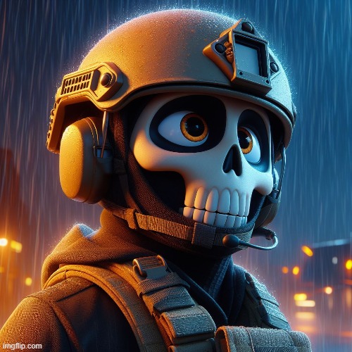 Cartoon Ghost | image tagged in call of duty,cartoon,military,game,movie,wholesome | made w/ Imgflip meme maker