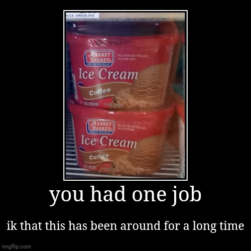 you had one job | ik that this has been around for a long time | image tagged in funny,demotivationals | made w/ Imgflip demotivational maker