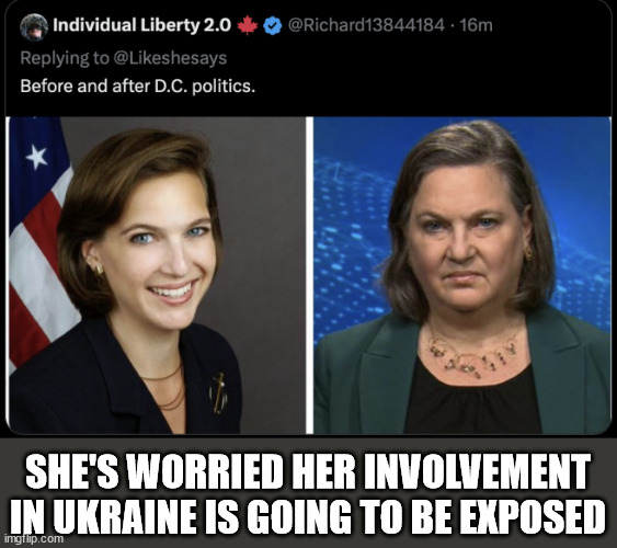 SHE'S WORRIED HER INVOLVEMENT IN UKRAINE IS GOING TO BE EXPOSED | made w/ Imgflip meme maker
