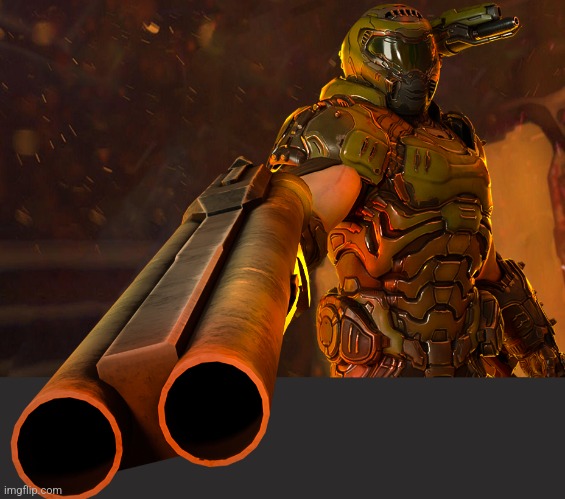 Doom guy pointing shotgun | image tagged in doom guy pointing shotgun | made w/ Imgflip meme maker